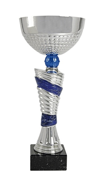 Copa star azul y plateada ceramica 