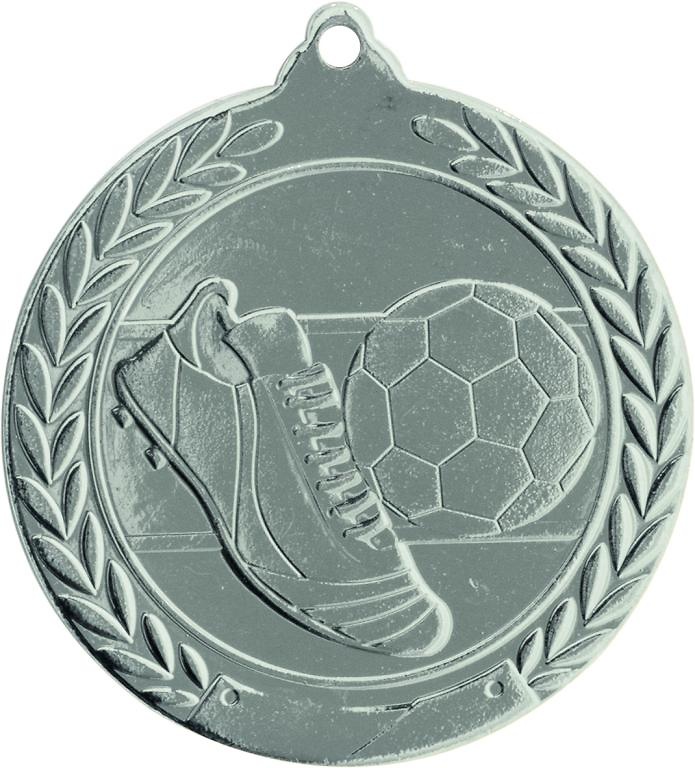 Medalla Deportiva de 50 mm Ø acabado en oro de futbol 