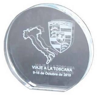 Trofeo Circular en cristal 