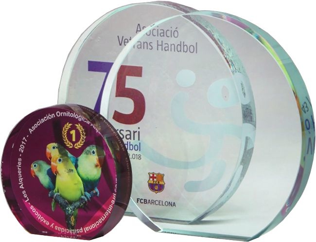 Trofeo Circular en cristal modelo Bimba 