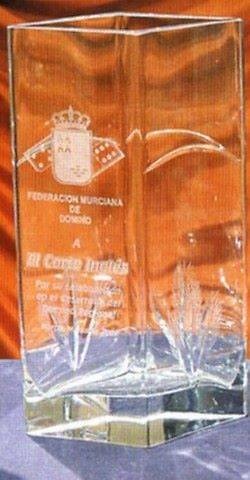 Trofeo Dinka Torre Florero Cristal Transparente 