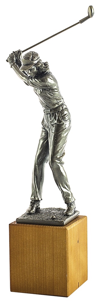 Trofeo Figura Femenina de Golf Plateada 