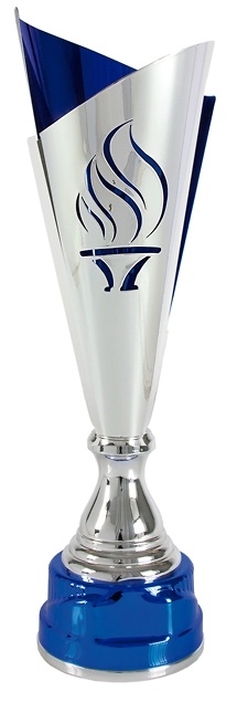 Trofeo Modernista Campana Azul y Plateada 