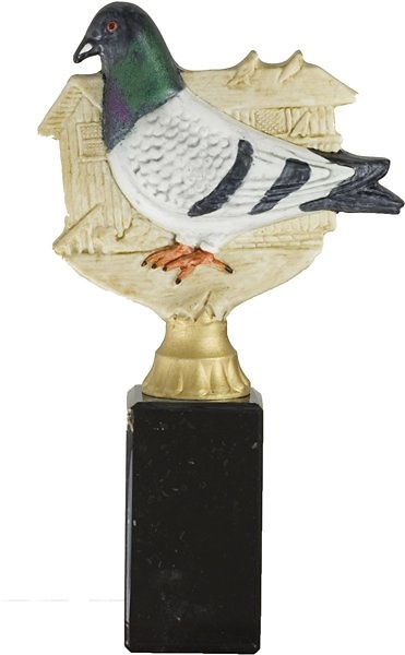 Trofeo Pajaro Peana Marmol Negro 