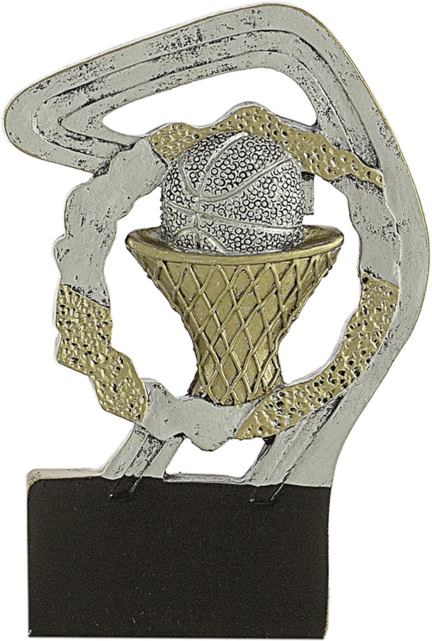 Trofeo Pelota de baloncesto plata y oro 