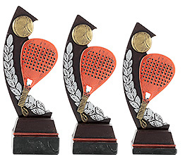 Trofeo Ramo de Padel en resina a color. 