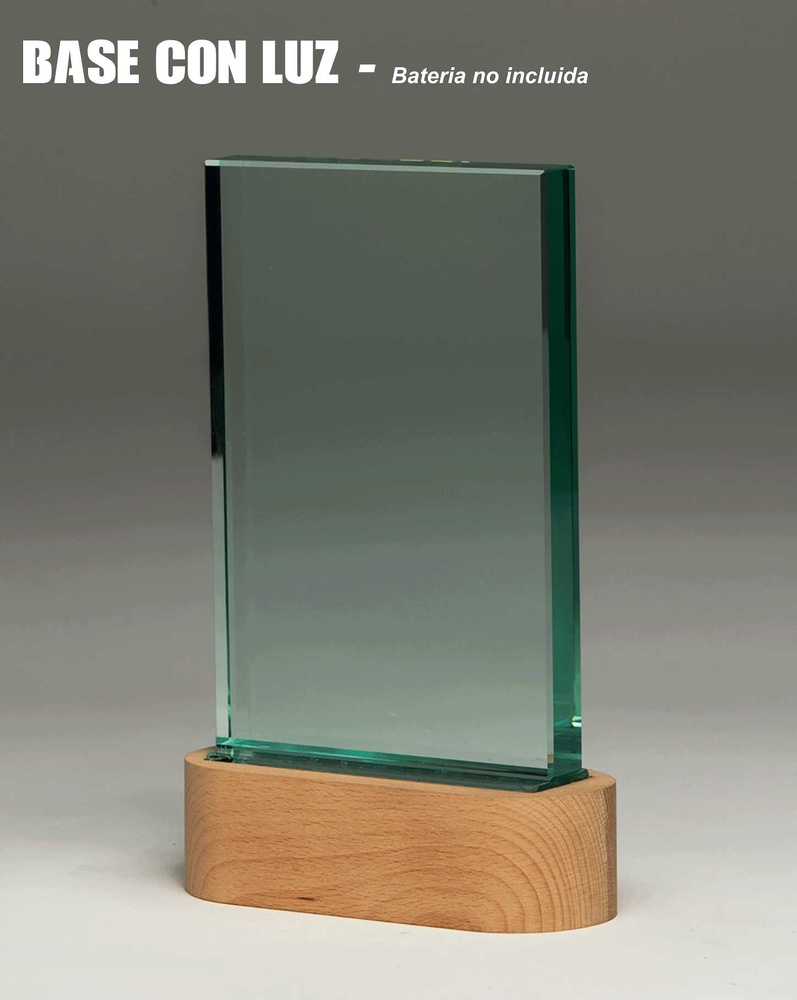 Trofeo Rectangular de Cristal con Luz 