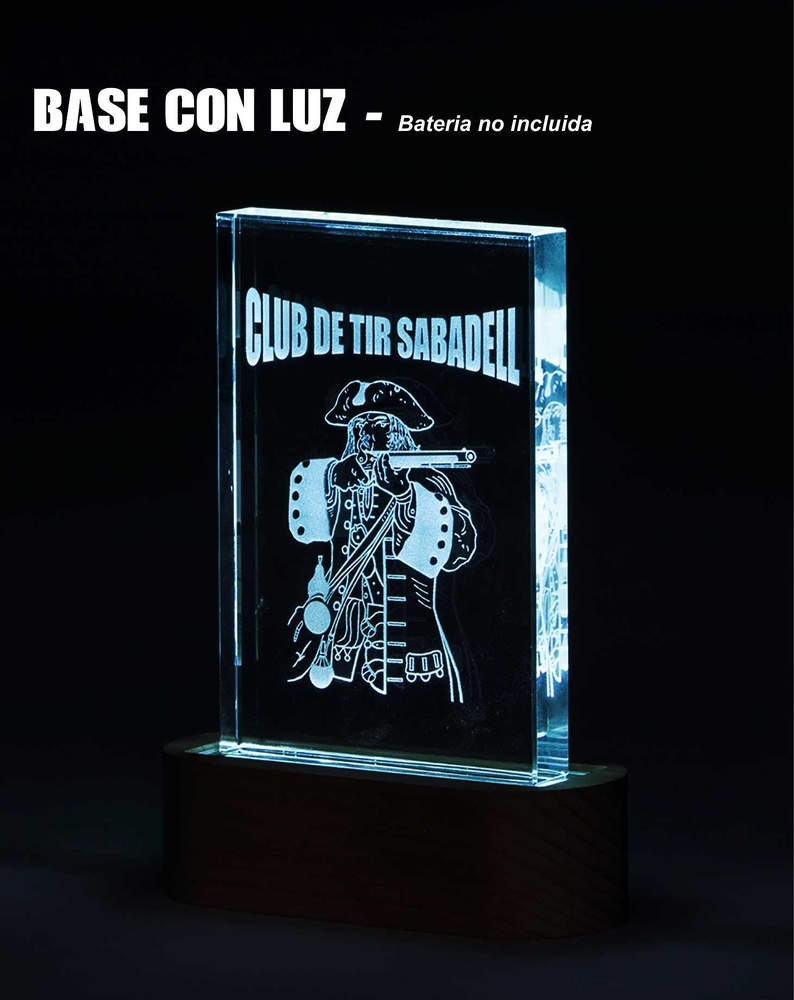 Trofeo Rectangular de Cristal con Luz 