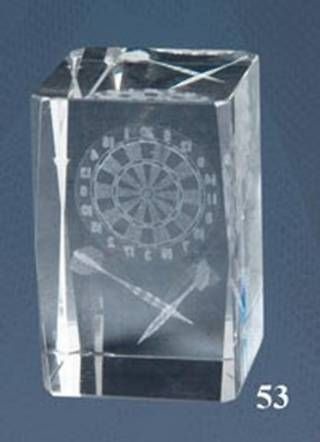 Trofeo de Dardos, cubo de cristal Lozoya 