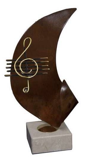 Trofeo Artesanal Laton Musica 