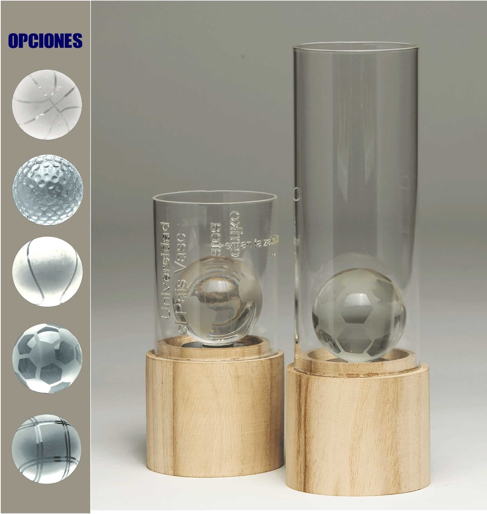 Trofeo de Tubo de Cristal con Pelota 