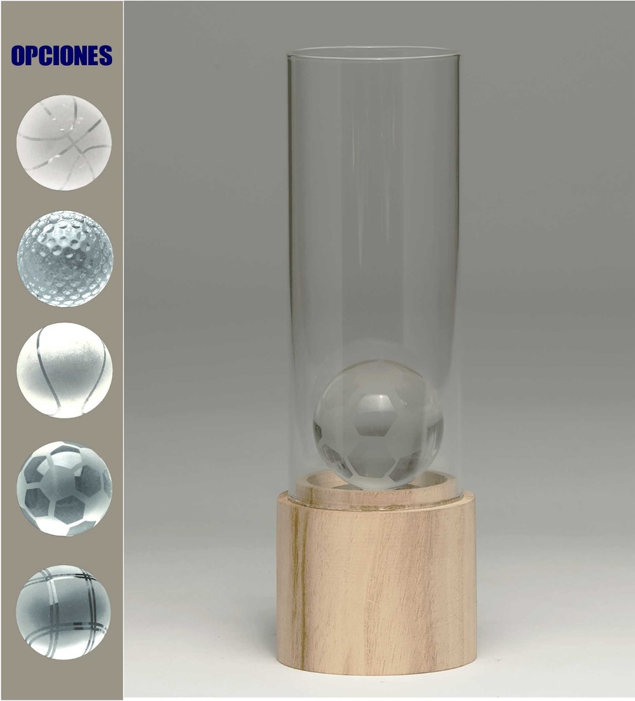 Trofeo de Tubo de Cristal con Pelota 