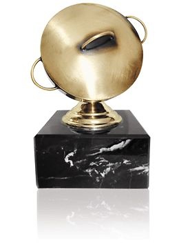 Trofeo de metal para cocina tapa de cazuela 