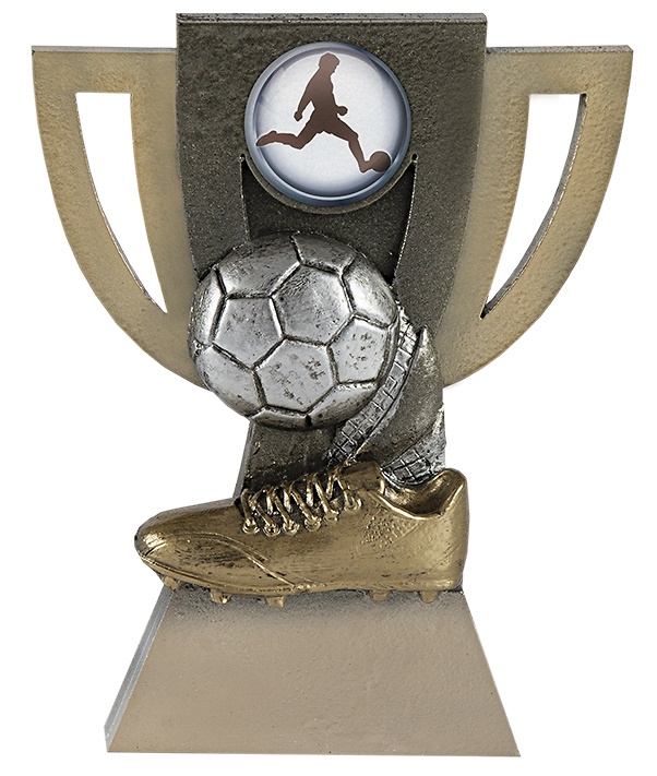 Trofeo en resina para futbol con disco 