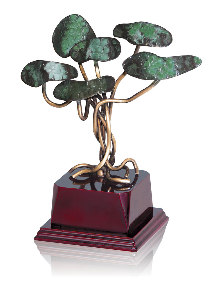 Trofeo floral arbol de latón 