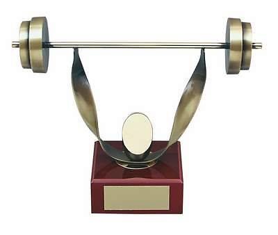 Trofeo halterofilia peana madera 