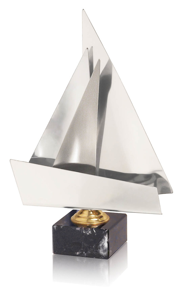 Trofeo latón plateado de vela 