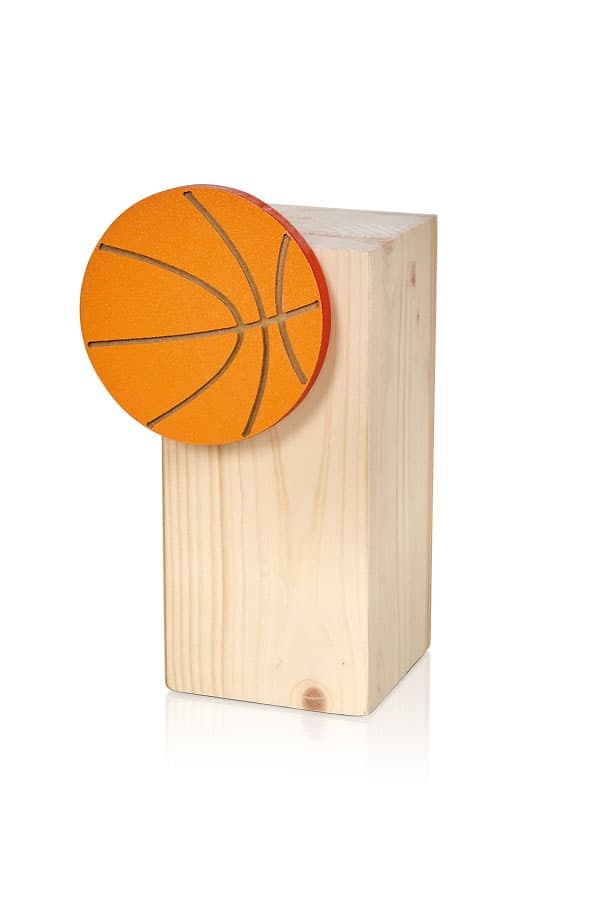 Trofeo taco madera de pino aliso para baloncesto 