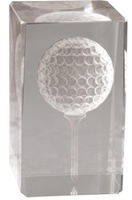 Trofeo Cristal Cubo Lozoya Golf Pelota