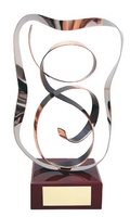 Trofeo diseño ondulado cobre